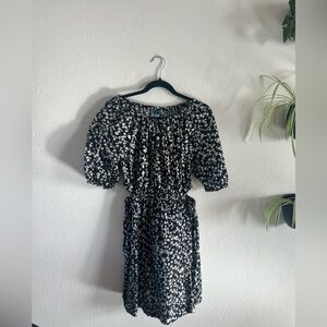 Old Navy Floral Black and White Dress with Cut Outs - Size Small